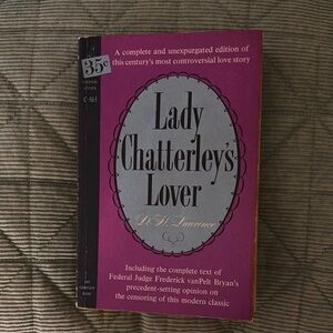 1959 Paperback edition of D.H. Lawrence’s Lady Chatterley’s Lover. Vintage.